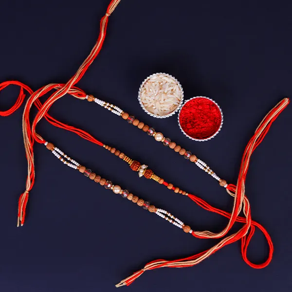 Set of 3 Divine Rudraksha Rakhi