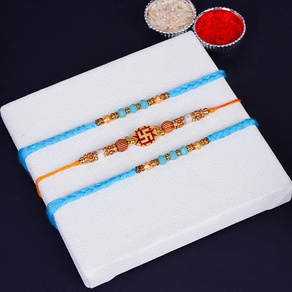 Set of 3 Swastika Rakhi for Brother