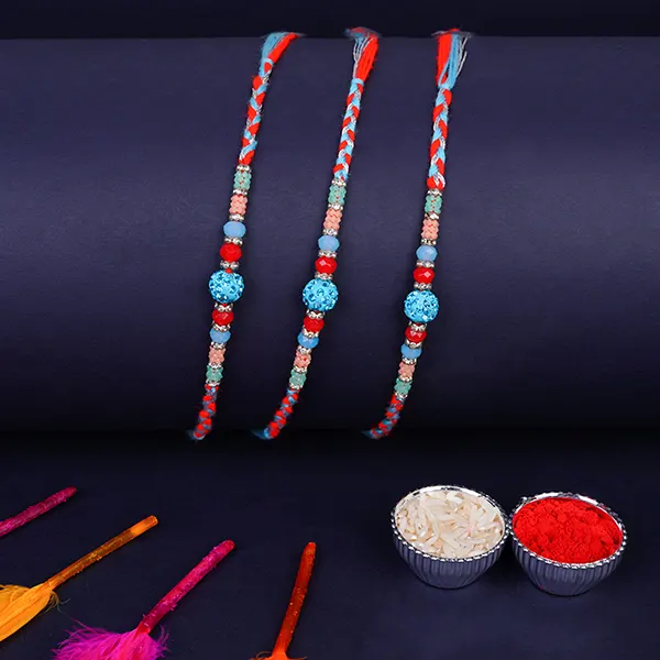 Set of 3 Vibrant Rakhi