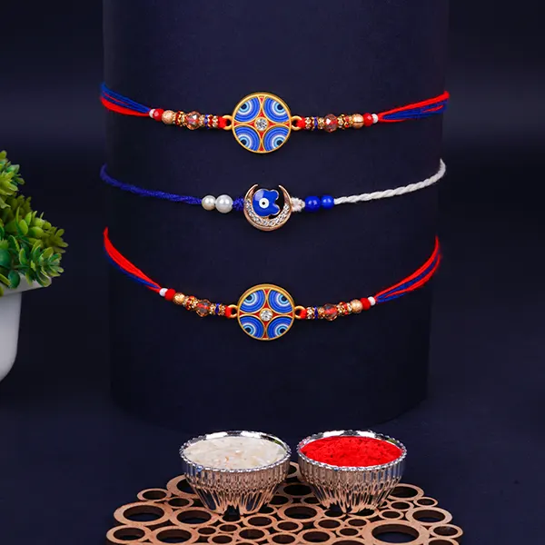 Set of 3 Mystic Evil Eye Rakhi