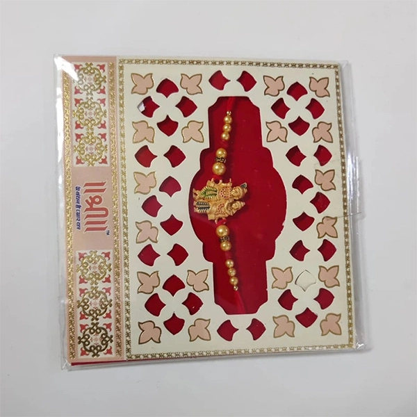 Auspicious Radha Krishna With Pearls Bliss Rakhi