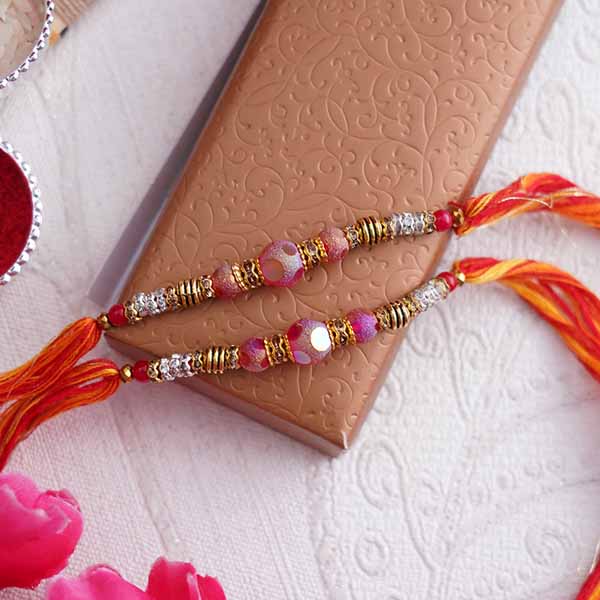 2 Pearl Rakhi with 1 Sharpener