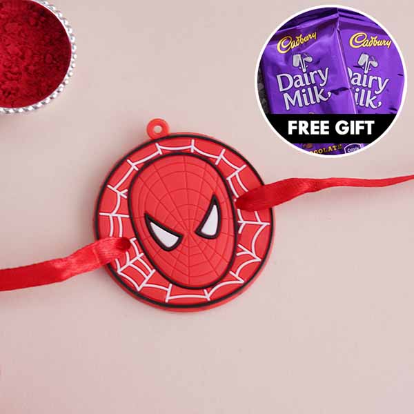 Spider Man Rakhi with 2 Dairy Milk