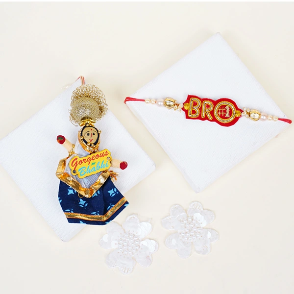 No 1 Bro and Gorgeous Bhabhi Rakhi with Mug Gift Hamper