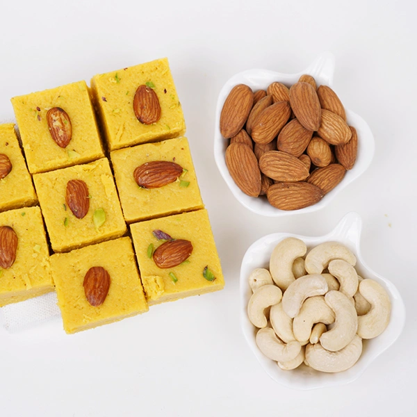 Set of 2 Spiritual Rakhi with Dry Fruits for Brother