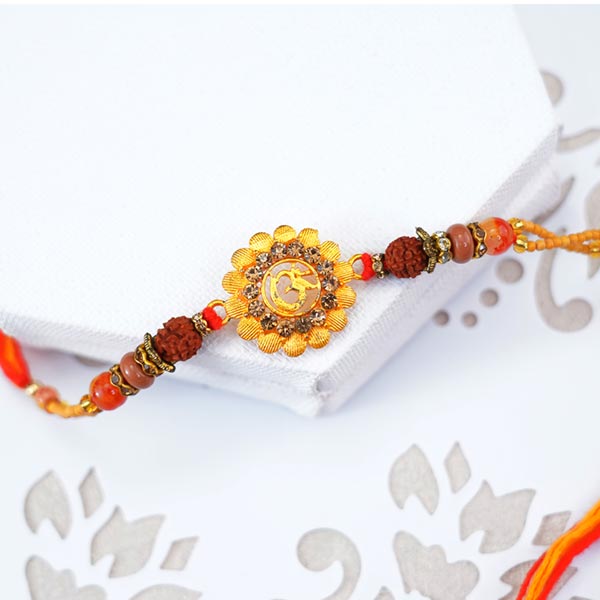 Auspicious Golden Om Rakhi