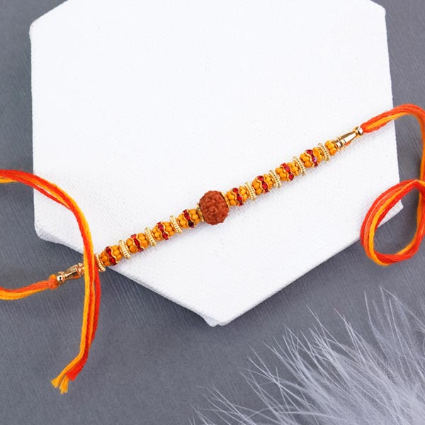 AD Ek Onkar Rakhi N Rudraksha Rakhi Set to Fiji