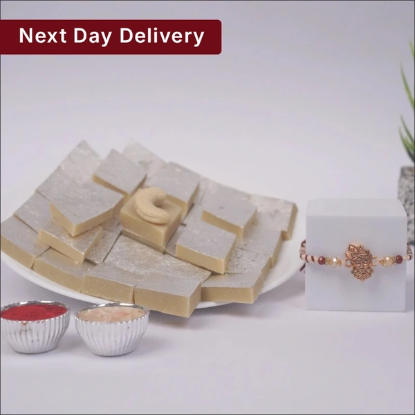 Shrinath Ji Rakhi with Kaju Katli Gift Box