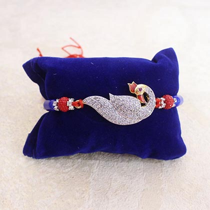 Sparkling AD Peacock Rakhi Hamper