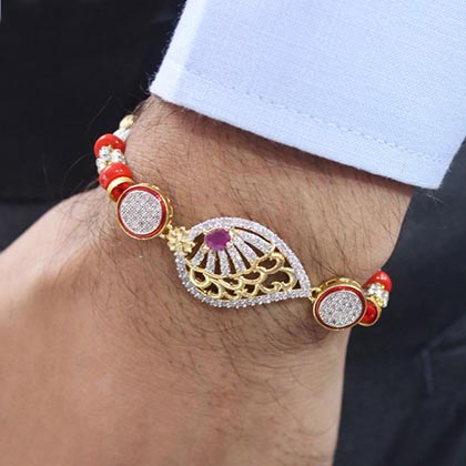 Attractive AD Stone Rakhi