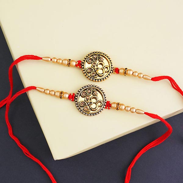 Golden Designer Rakhi Set of 5 Next Day Delivery