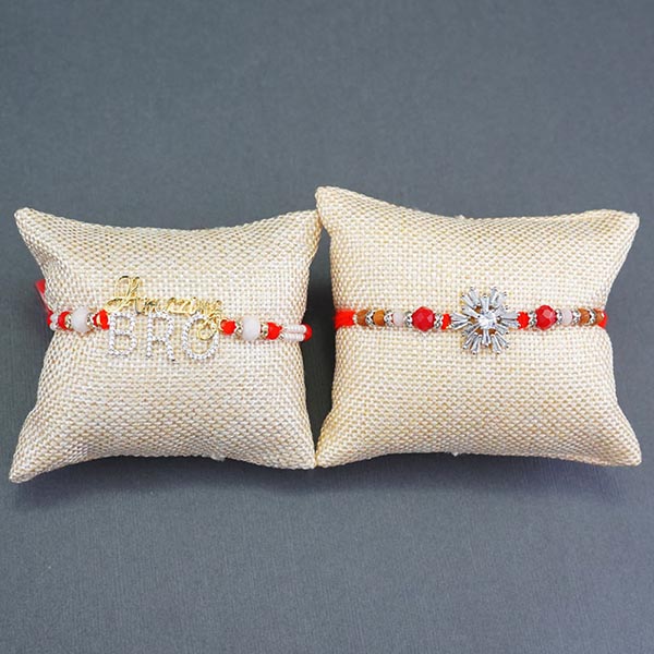 Pair of AD Rakhis with Dry Fruits for Brothers Next Day Delivery