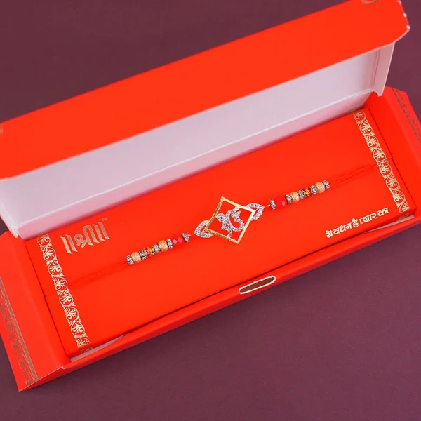 AD Ek Onkar Rakhi with Dry Fruits in Potli Gift Hamper