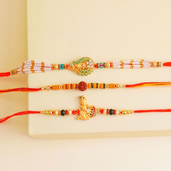 Six Rakhi Set with Chocolates N Dry Fruits Next Day Delivery