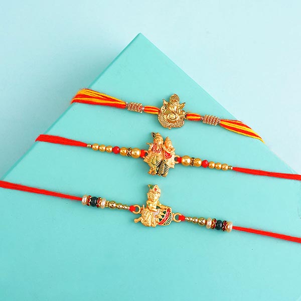 Set of Five Auspicious Rakhis Next Day Delivery