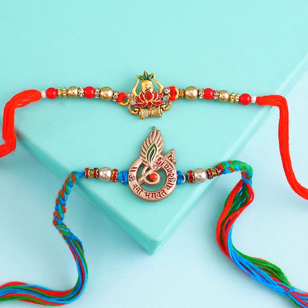 Set of Five Auspicious Rakhis Next Day Delivery