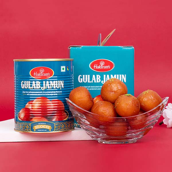 Rudraksha Rakhi with Gulab Jamun Same Day Delivery In Delhi NCR