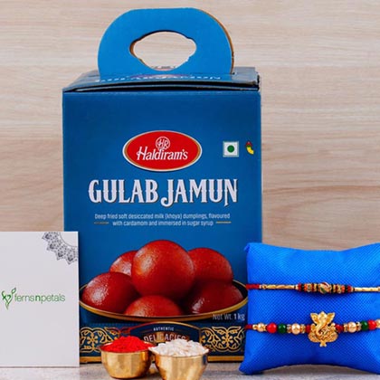 Raksha Bandhan Hamper Gulab Jamun Tin And Rakhis