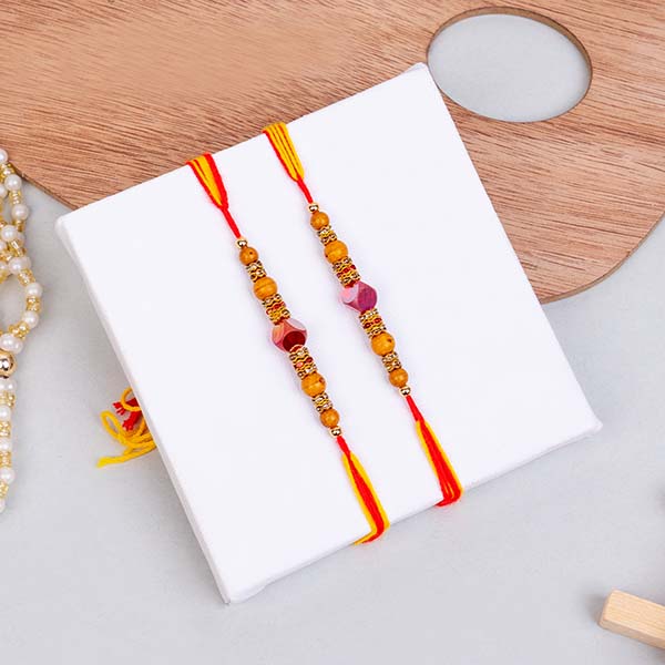 Set of 2 Rakhis with Silk Chocolate