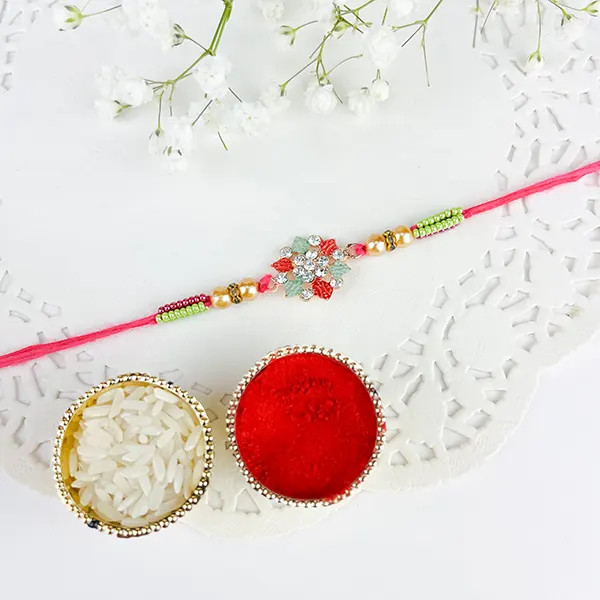 Fancy Stone Flower Rakhi