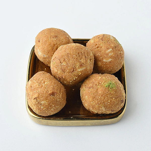 Teal Jhumar Lumba Pearl Rakhi Set N Besan Laddoo Surprise