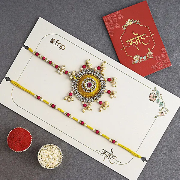 Bhaiya Bhabhi Beads Rakhi set