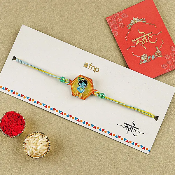 Enchanting Love in 3D Krishna Rakhi