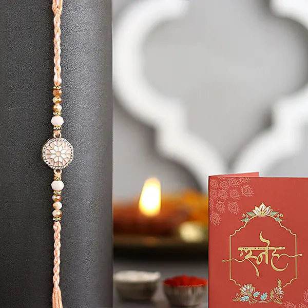 Rosy American Diamond Rakhi