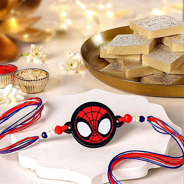 Spider Web Rakhi For Kids N Kaju Katli Delight