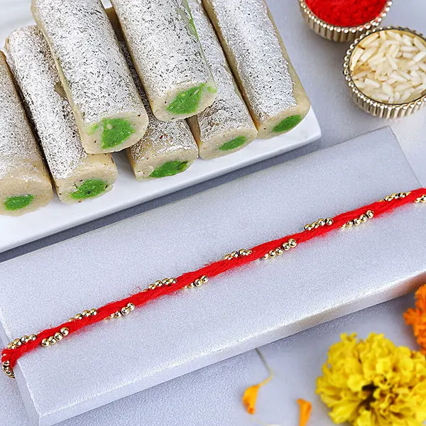 Traditional Mauli Rakhi N Kaju Rolls