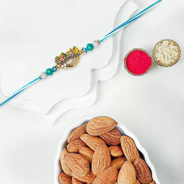 Divine Krishna Flute Rakhi with Almonds