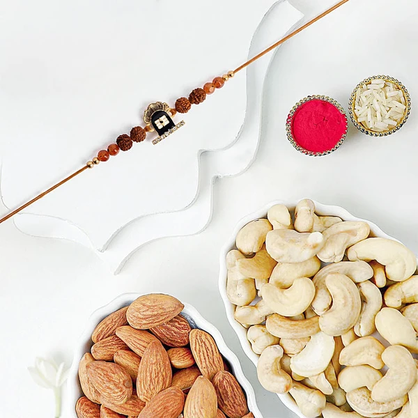 Divine Shiva Rudraksha Rakhi with Dryfruits