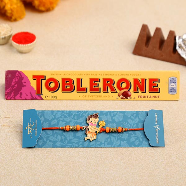 Bal Hanuman Kids Rakhi And Toblerone Chocolate