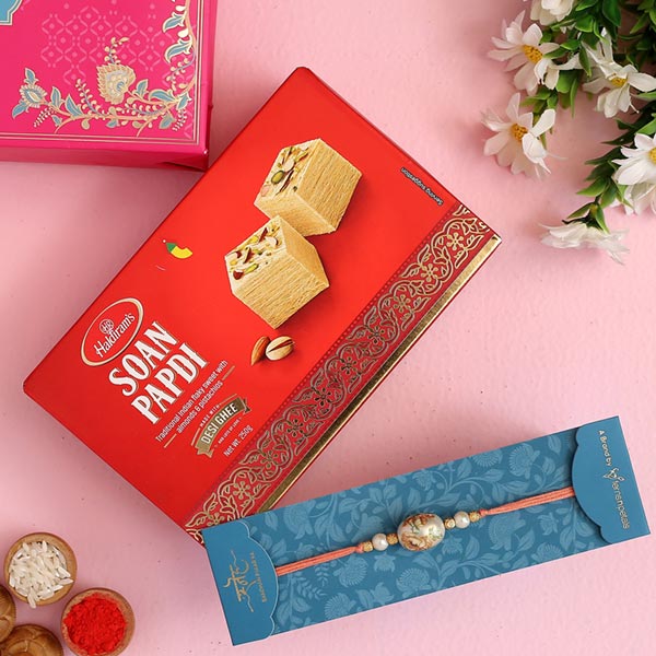 Japanese Stone Designer Rakhi And Soan Papdi