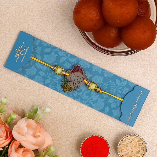 Bal Ganesha Kids Rakhi & Gulab Jamun
