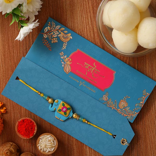 Blue Elephant Kids Rakhi & Rasgulla Tin