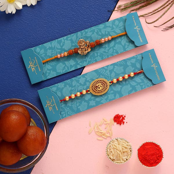 Hanuman Rudraksha & Om Rakhi With Gulab Jamun