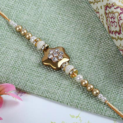 Golden Pearl Rakhi Thread
