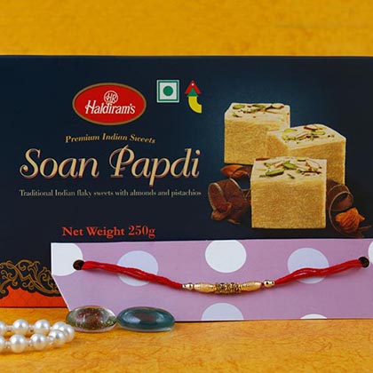 Traditional Rakhi Soan Papdi Sweet Hamper