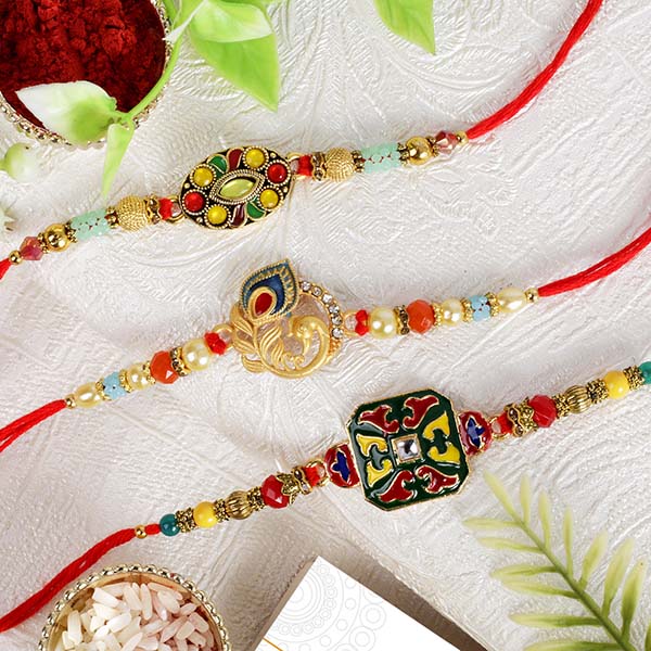 Set of Three Traditional Rakhis UK