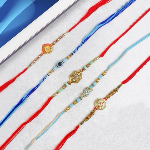 Elegant Designer Family Rakhi Set For UK