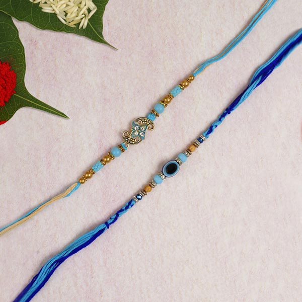 Designer Beaded Rakhis Set of Two For UK