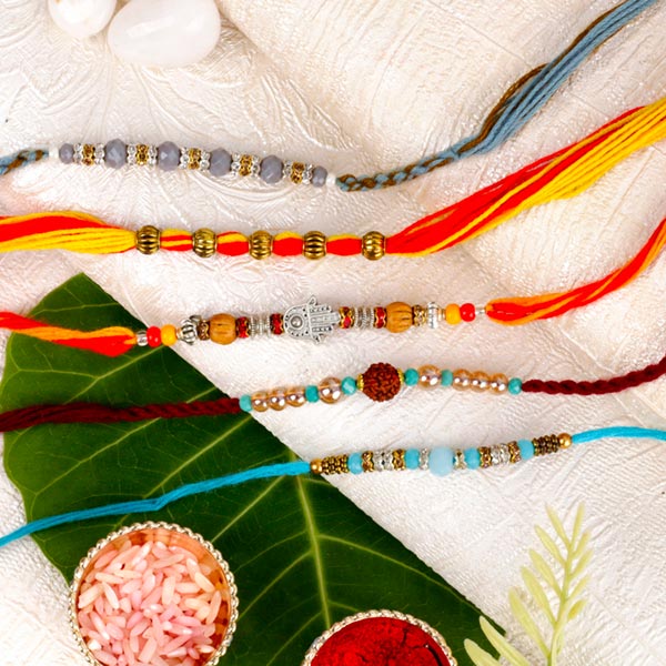 Elegant Designer Five Rakhi Set