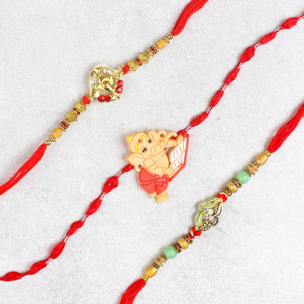 Set of Three Elegant Rakhis For UK