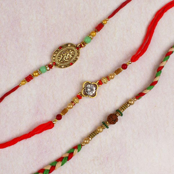 Magnificent Set of Three Rakhis For UK
