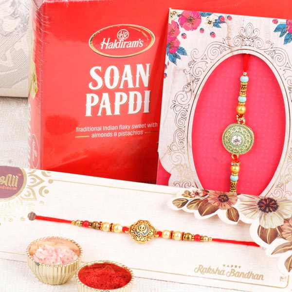 Kandha Sahib Rakhi Set with Sweet