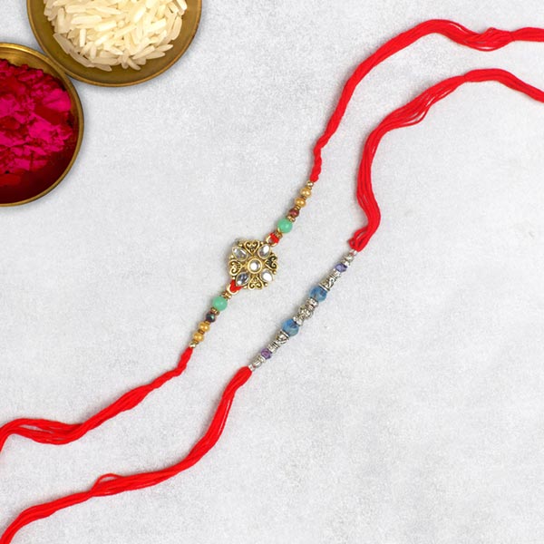 Charming Set of Two Rakhis For UK