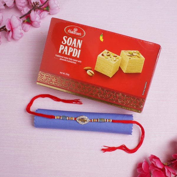 Veera Designer Rakhi with Sweet  For UK