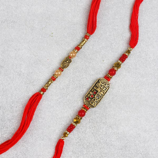 My Brother Metalic Rakhi SetFor UK