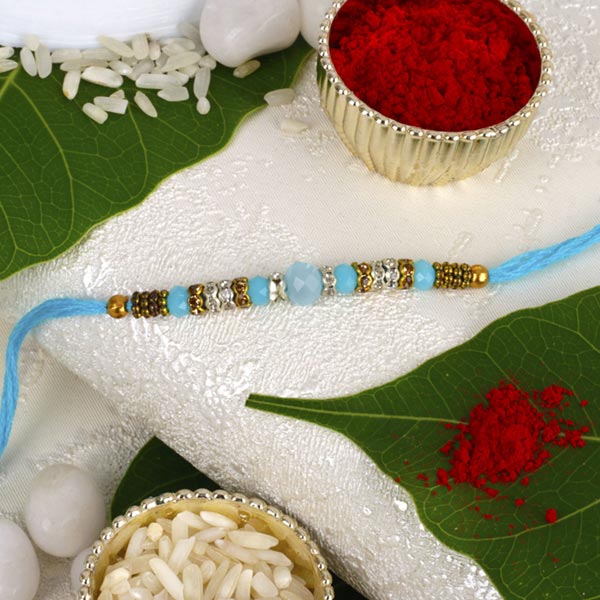 Ethnic Swastika Beaded Rakhi For UK